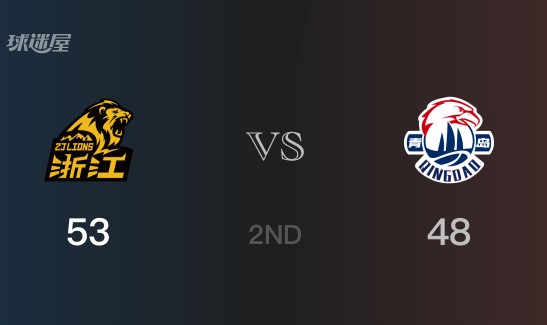 广厦半场领先青岛，奈特得到11分，米奇得到12分